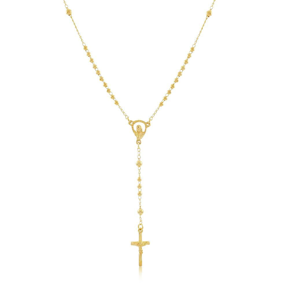 Tarnish Resistant, Nickel free and Hypoallergenic for Sensitive skin, Religious and Cerimonial, Religious Items Rosary Finished in 18K Yellow Gold Religious Jewelry 96004