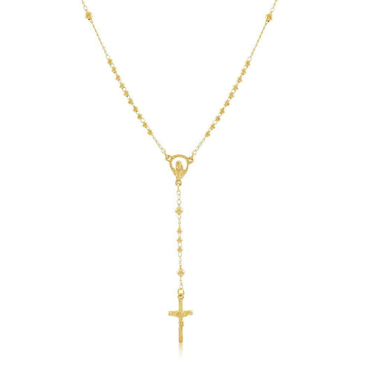 Tarnish Resistant, Nickel free and Hypoallergenic for Sensitive skin, Religious and Cerimonial, Religious Items Rosary Finished in 18K Yellow Gold Religious Jewelry 96004