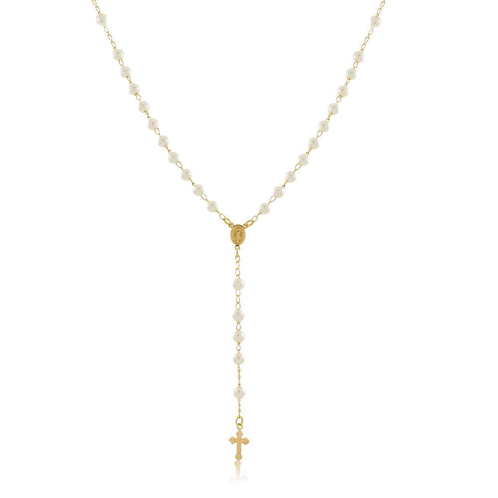 Tarnish Resistant, Nickel free and Hypoallergenic for Sensitive skin, Religious and Cerimonial, Religious Items Rosary Finished in 18K Yellow Gold Religious Jewelry 96006