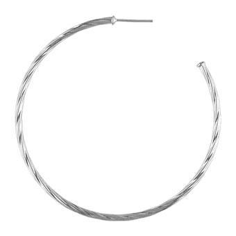 Tarnish Resistant, Nickel free and Hypoallergenic for Sensitive skin, Apparel and Accessories, Jewelry, Earrings Hoop Earring Finished in White Gold Women Jewelry 35312B